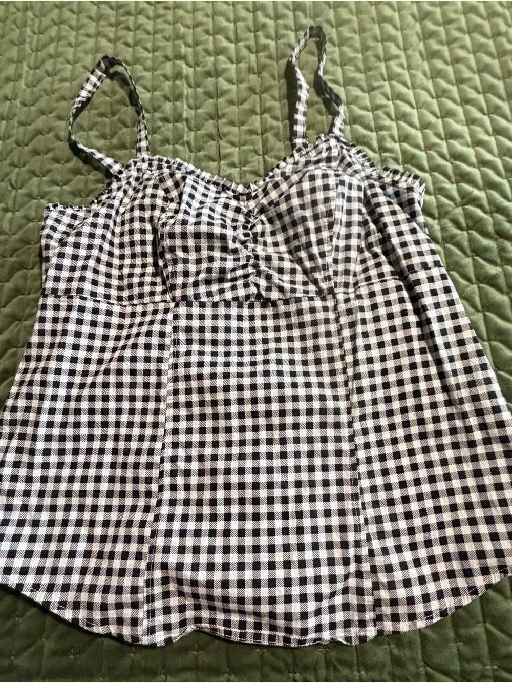 Torrid black and white gingham‎ bustier top with ruffles size Torrid 00/ US 10